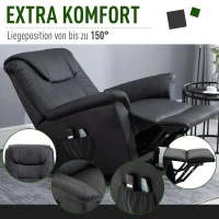 HOMCOM® Massagesessel mit Wärmefunktion | Massagestuhl | Schwarz | 100 x 93 x 105 cm(m-6)