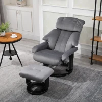 HOMCOM® Massagesessel mit Hocker Heizfunktion 76 x 80 x 102 cm Grau(m-4)