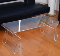 HOMCOM Beistelltisch aus klarem Acrylglas Glastisch Couchtisch(m-5)