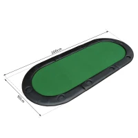 HOMCOM® Pokerauflage Tischauflage mit Tasche Grün 200x90cm(m-3)