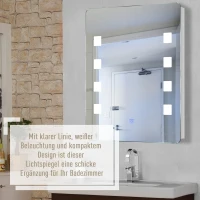 HOMCOM® Lichtspiegel Badspiegel LED Spiegel Wandspiegel 50 x 70 x 4cm(m-7)