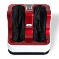 HOMCOM® Massagegerät Fußmassagegerät Fußmassagegerät Fußreflexzonen mit Wärmefunktion und 3 verschiedene Massageprogramme Rot(m-5)