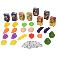 HOMCOM® Einkaufswagen für Kinder Kinderspielzeug Kaufladen Spielzeug Kunststoff Rosa(m-8)