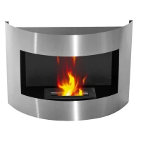 Bio Ethanol Edelstahl Wandkamin / Gel-Kamin 60 x 42 cm(m-4)