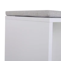 HOMCOM® Schuhbank mit Sitzkissen Schuhschrank Schuhregal Lowboard Garderobe Flur Diele Holz Weiß 89,6 x 35,6 x 47 cm(m-8)