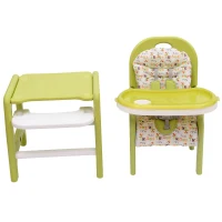 HOMCOM Kinderhochstuhl Multifunktion Babyhochstuhl mit Schaukelfunktion grün(m-5)