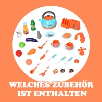 HOMCOM® 34-teilige Kinder-Spielküche Licht- und Soundeffekte Lernspielzeug Kunststoff(m-5)