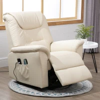 HOMCOM® Massagesessel mit Wärmefunktion | Massagestuhl | Creme | 100 x 93 x 105 cm(m-7)
