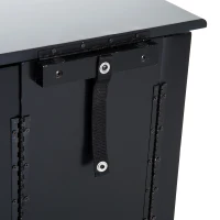 HOMCOM® Schmuckschrank mit Spiegel Schmuckkasten Holz Schwarz(m-12)