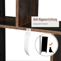 HOMCOM® Bücherregal Standregal 4-stufiges Büroregal Metallrahmen Spanplatte Schwarz(m-6)
