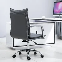 Vinsetto® Bürostuhl Drehstuhl höhenverstellbar rollbar ergonomisch PU grau 64 x 57 x (91–101) cm(m-7)