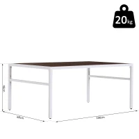 HOMCOM® Vintage Couchtisch | Beistelltisch | 106 x 68 x 46 cm | Weiß, Walnuss(m-2)