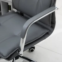 Vinsetto® Bürostuhl Drehstuhl höhenverstellbar rollbar ergonomisch PU grau 64 x 57 x (91–101) cm(m-9)