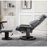 HOMCOM® Massagesessel mit Hocker Heizfunktion 76 x 80 x 102 cm Grau(m-5)