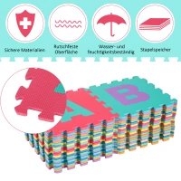 HOMCOM® Puzzlematte Spielmatte Bodenmatte Alphabet 38 Stück 31x31cm(m-3)