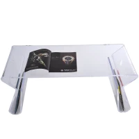 HOMCOM Beistelltisch aus klarem Acrylglas Glastisch Couchtisch(m-3)