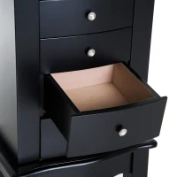 HOMCOM® Schmuckschrank mit Spiegel Schmuckkasten Holz Schwarz(m-11)