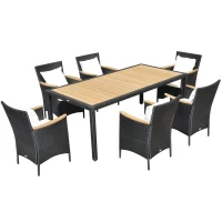 19-tlg. Alu Polyrattan-Set Gartenmöbel Rattan Sitzgruppe Esstischgruppe(m-2)