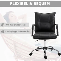 Vinsetto® Bürostuhl Drehstuhl Kunstleder Schwarz(m-6)