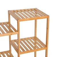 HOMCOM® Badregal Standregal Bambus Regal 9 Ablagen DIY(m-7)