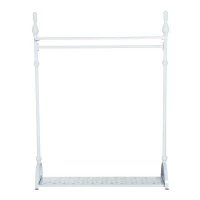 HOMCOM Kleiderständer Garderobenständer Kleiderstange Metall Weiß(m-4)