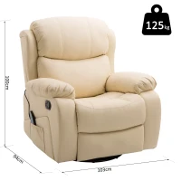 HOMCOM® Massagesessel Vibrations- und Heizfunktion Beige(m-2)
