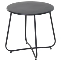 Outsunny® Beistelltisch Couchtisch Wohnzimmertisch Kaffeetisch Metall Schwarz(m-3)