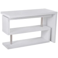 HOMCOM Eckschreibtisch Stahl, MDF 187,5 x 50 x 76,1 cm Weiß(m-4)