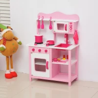 HOMCOM® Kinderküche Spielküche Kinderspielküche mit Zubehör(m-1)