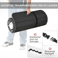 HOMCOM® Yogamatte Rutschfeste Sportmatte Gymnastikmatte mit Tragegurt Weiß(m-5)