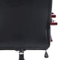 HOMCOM® Drehstuhl Kunstleder Holz 65 x 65 x 107-116 cm Schwarz(m-9)