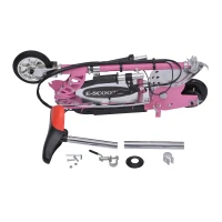 HOMCOM Scooter Elektroscooter Elektroroller Roller E-scooter klappbar mit Sitz 120W rosa(m-7)