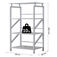 HOMCOM® Standregal Aktenregal Bücherregal Lagerregal Aufbewahrungsregal Weiß 60 x 40 x 96,5 cm(m-2)
