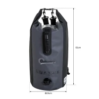 Outsunny® Wasserdichter Rucksack Tasche Beutel Packsack mit Handybeutel 20L Grau(m-2)