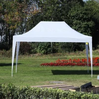 Outsunny® Faltpavillon inkl. 4 Seitenteilen weiß 3x4,5m Faltzelt Partyzelt(m-4)