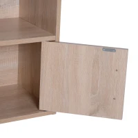 HOMCOM® Standregal mit 6 Fächern | Bücherregal | Schrank | Holz | 61,5 x 29,5 x 80 cm | Natur(m-7)