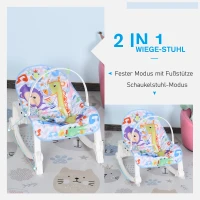HOMCOM® Baby Schaukelsitz Schaukelstuhl vibrierende Babywippe mit Musik Tiermuster(m-5)