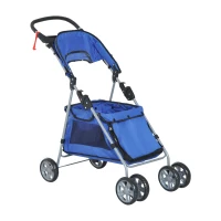 PawHut® Hundebuggy Hundewagen mit Sonnendach Stahl Blau(m-5)