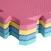 HOMCOM® Puzzlematte 24 tlg Matte Spielmatte Bodenschutzmatte Bodenmatte Turnmatte EVA (bunt)(m-7)