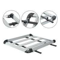 HOMCOM® Gepäckträger Dachgepäckträger Dachträger Universal 110cm Alu 75kg Silber(m-5)