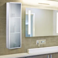 HOMCOM® Hängeschrank Badschrank 3 Fächer Edelstahl 25x80cm(m-1)