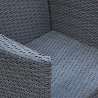 Outsunny® Gartensitzgruppe 3-tlg. Polyrattan Gartenset Rattanmöbel Grau mit Sitzkissen(m-8)