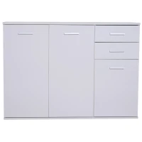HOMCOM® Kommode Standschrank Sideboard Schubladenkommode Beistellschrank verstellbar Fach mit 2 Schubladen 106 x 35 x 76 cm(m-6)