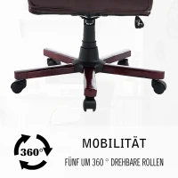 HOMCOM® Chefsessel Kunstleder Sitzhöhe 45-54 cm Braun(m-5)