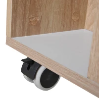 HOMCOM® Küchenwagen Servierwagen Rollwagen Rollbar aus Spanplatte Eiche 78 x 39,5 x 88,5 cm(m-6)