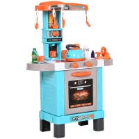 HOMCOM® 34-teilige Kinder-Spielküche Licht- und Soundeffekte Lernspielzeug Kunststoff(m-1)