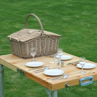 Outsunny® 23tlg. Picknickkorb mit Geschirr Kühlfach 4 Personen(m-2)