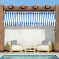 Outsunny® Fenstermarkise Sonnenschutz Balkonmarkise Faltarm Aluminium Polyester 150x350cm(m-1)