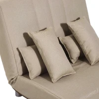HOMCOM® Klappbares Schlafsofa | Stahl, PC, Schaumstoff | Sofa: 102 x 82 x 81 cm | Bett: 190 x 98 x 25 cm | Creme(m-9)