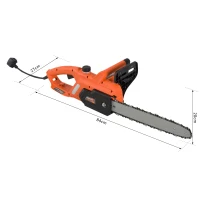 DURHAND® Elektro Kettensäge | Motorsäge | Doppelbremsen | 84 x 27 x 20cm | Orange(m-2)